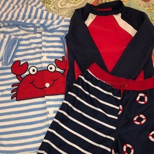 4T Coverup, 3T Rash Guard & Trunks